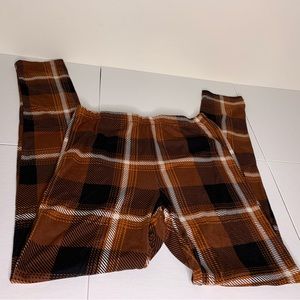 Very Comfy 🤎 Brown Plaid Leggings | size: Small | color: Brown Striped